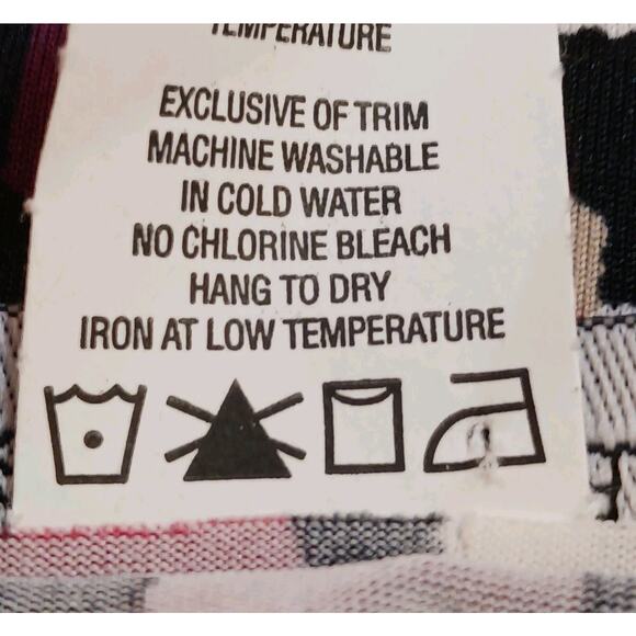 Mandy Evans Tank Top Large Pink Black Tan Geometric Sleeveless Cowl Drop Neck - Picture 3 of 8